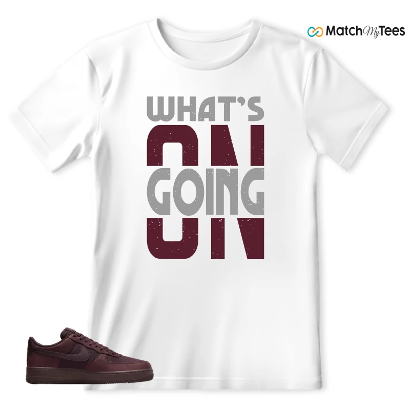 NIKE AIR FORCE 1 07 BURGUNDY CRUSH SNEAKER Matching Tees t-shirt