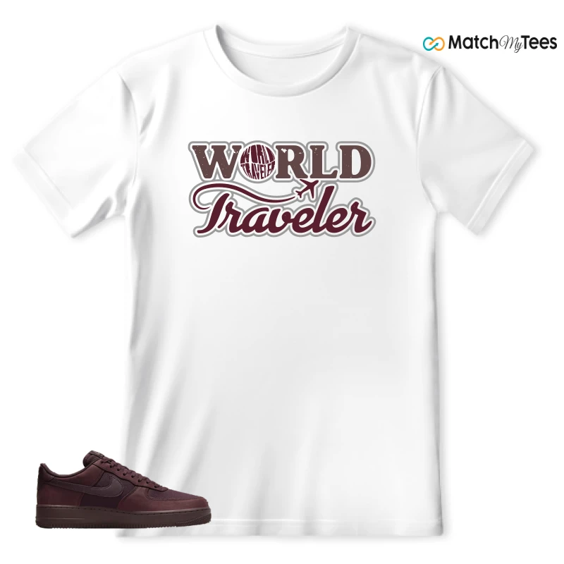 NIKE AIR FORCE 1 07 BURGUNDY CRUSH SNEAKER Matching Tees t-shirt