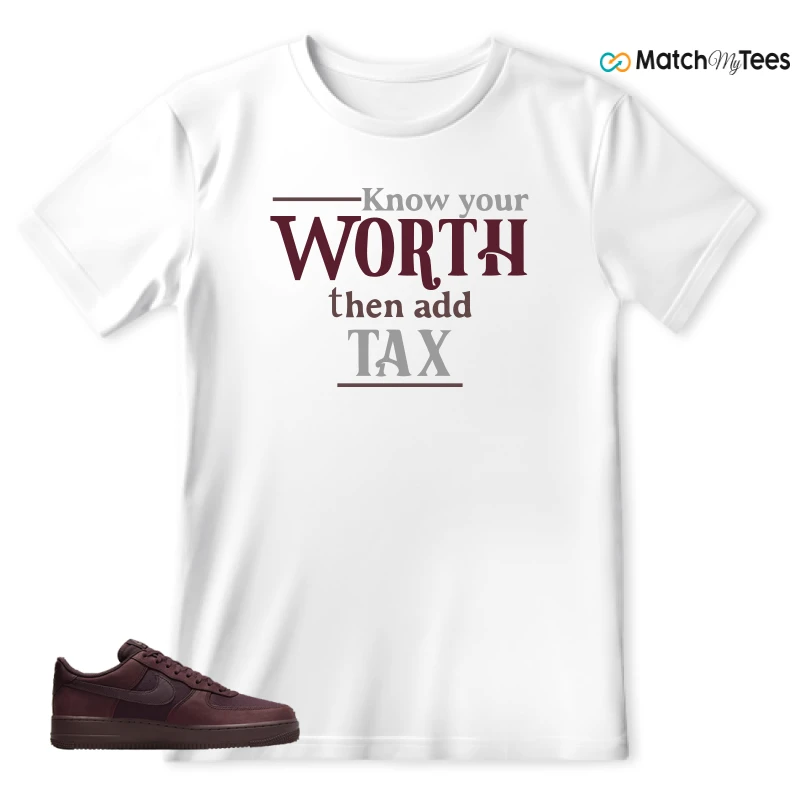 NIKE AIR FORCE 1 07 BURGUNDY CRUSH SNEAKER Matching Tees t-shirt
