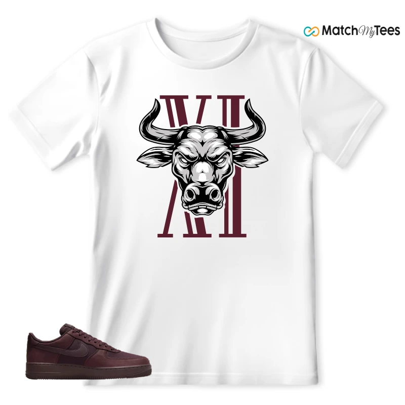 NIKE AIR FORCE 1 07 BURGUNDY CRUSH SNEAKER Matching Tees t-shirt