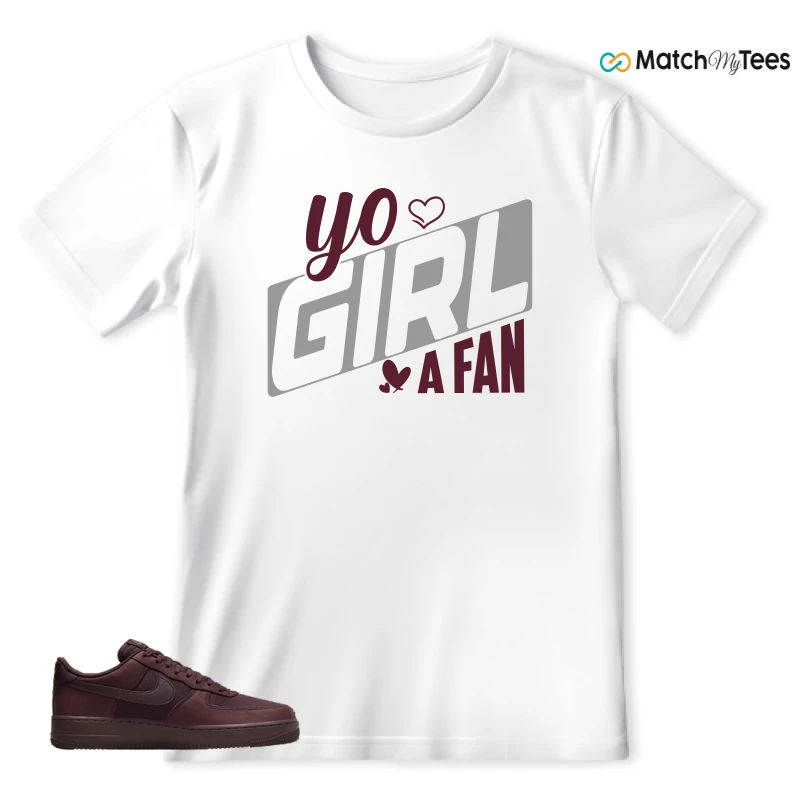 NIKE AIR FORCE 1 07 BURGUNDY CRUSH SNEAKER Matching Tees t-shirt