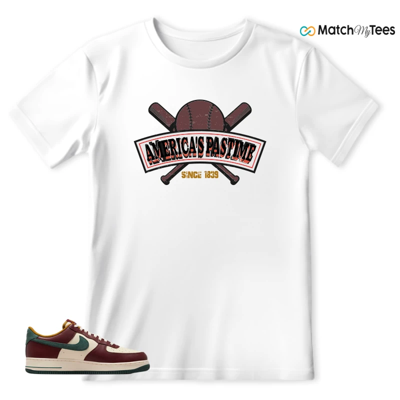 NIKE AIR FORCE 1 COCONUT MILK DARK TEAM RED SNEAKER Matching Tees t-shirt