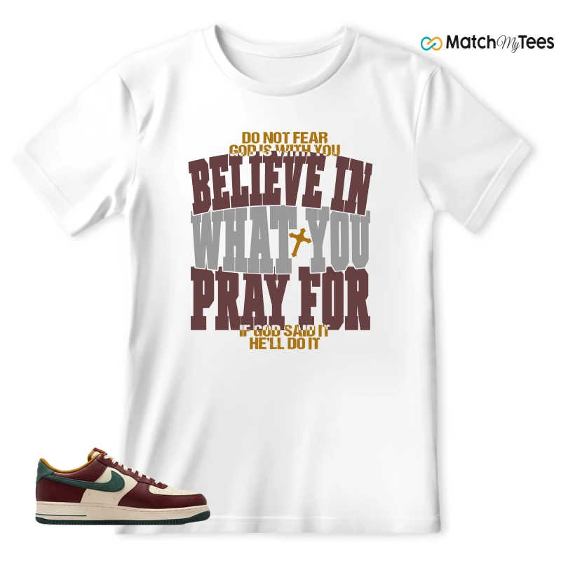 NIKE AIR FORCE 1 COCONUT MILK DARK TEAM RED SNEAKER Matching Tees T-shirt for Men