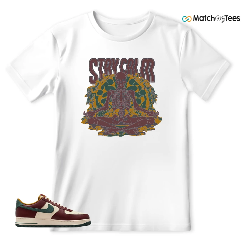 NIKE AIR FORCE 1 COCONUT MILK DARK TEAM RED SNEAKER Matching Tees t-shirt