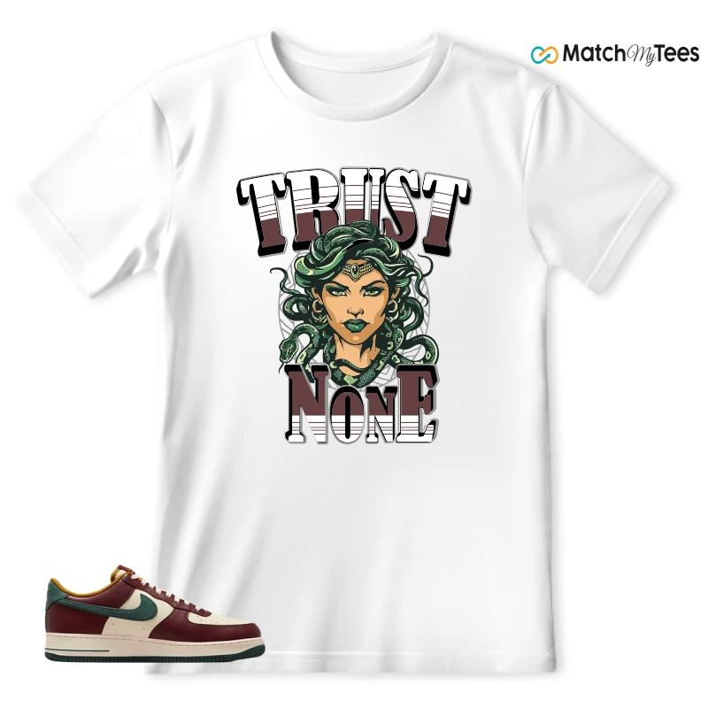NIKE AIR FORCE 1 COCONUT MILK DARK TEAM RED SNEAKER Matching Tees t-shirt