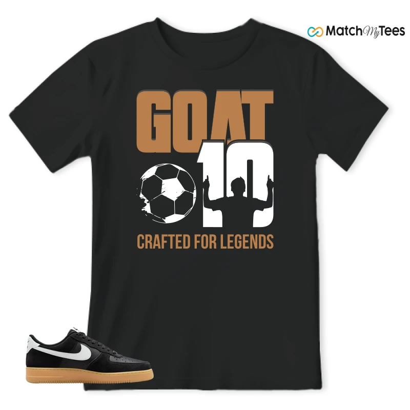NIKE AIR FORCE 1 LOW  BLACK WHITE GUM SNEAKER Matching Tees t-shirt