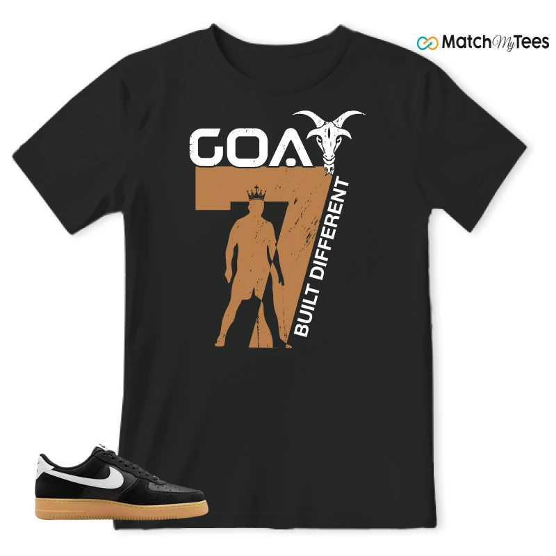 NIKE AIR FORCE 1 LOW  BLACK WHITE GUM SNEAKER Matching Tees t-shirt