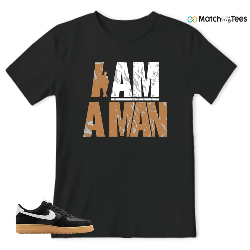 NIKE AIR FORCE 1 LOW  BLACK WHITE GUM SNEAKER Matching Tees t-shirt
