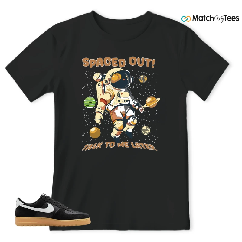 NIKE AIR FORCE 1 LOW  BLACK WHITE GUM SNEAKER Matching Tees t-shirt