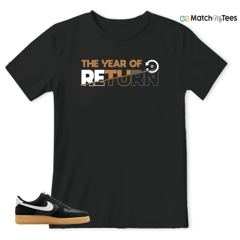 NIKE AIR FORCE 1 LOW  BLACK WHITE GUM SNEAKER Matching Tees t-shirt