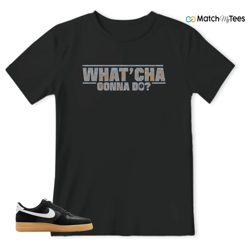 NIKE AIR FORCE 1 LOW  BLACK WHITE GUM SNEAKER Matching Tees t-shirt