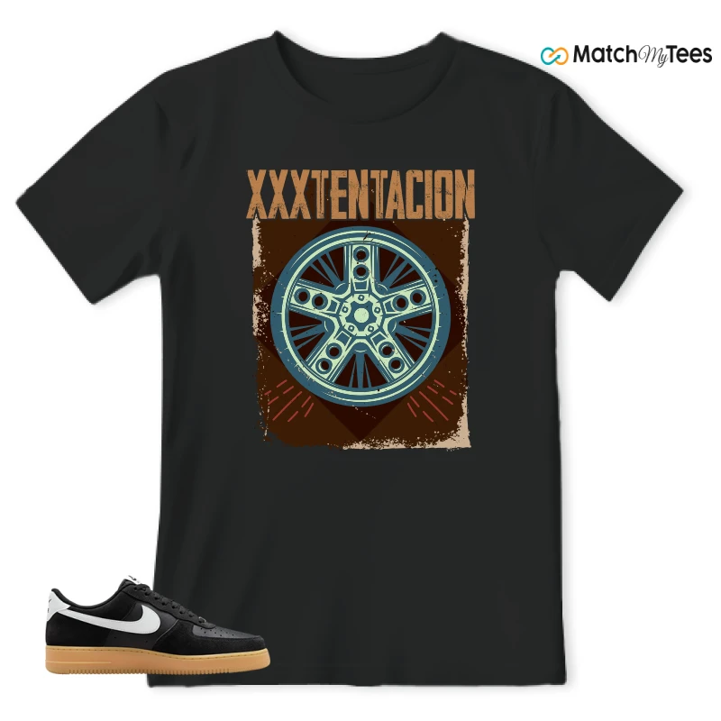 NIKE AIR FORCE 1 LOW  BLACK WHITE GUM SNEAKER Matching Tees t-shirt