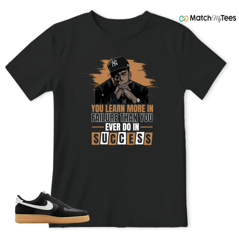 NIKE AIR FORCE 1 LOW  BLACK WHITE GUM SNEAKER Matching Tees t-shirt