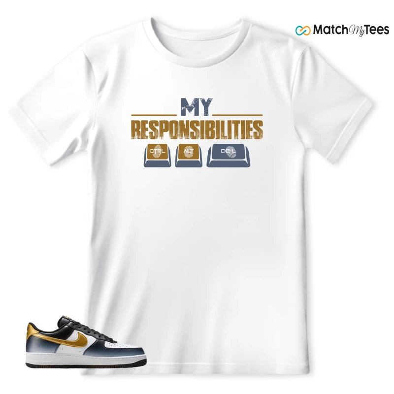 NIKE AIR FORCE 1 LOW FINE GOLD SNEAKER Matching Tees t-shirt