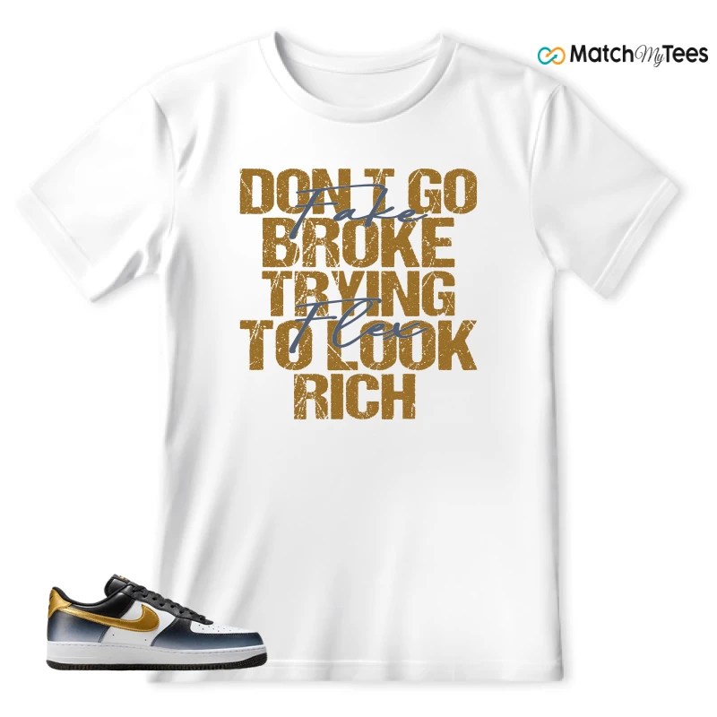 NIKE AIR FORCE 1 LOW FINE GOLD SNEAKER Matching Tees t-shirt