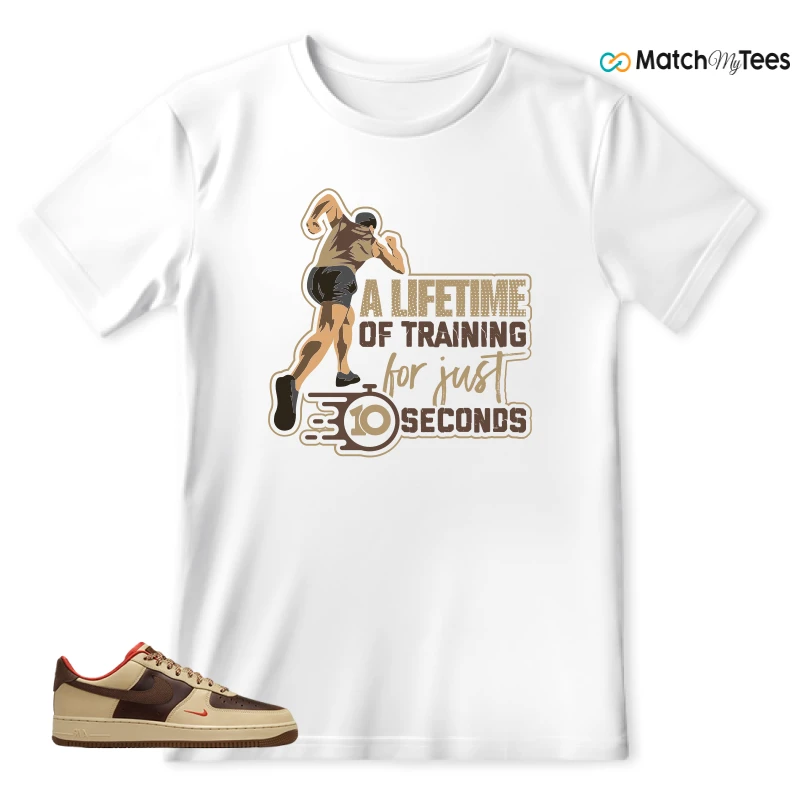 NIKE AIR FORCE 1 LOW LIGHT BRITISH TAN CACAO WOW SNEAKER Matching Tees t-shirt