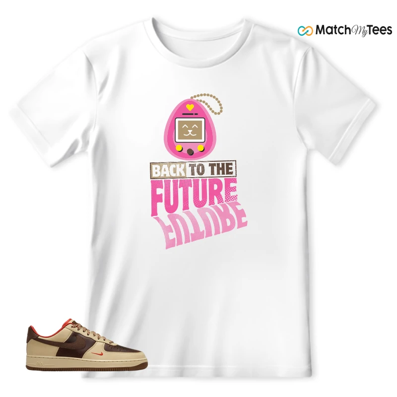 NIKE AIR FORCE 1 LOW LIGHT BRITISH TAN CACAO WOW SNEAKER Matching Tees t-shirt