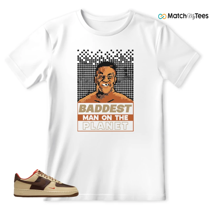 NIKE AIR FORCE 1 LOW LIGHT BRITISH TAN CACAO WOW SNEAKER Matching Tees t-shirt
