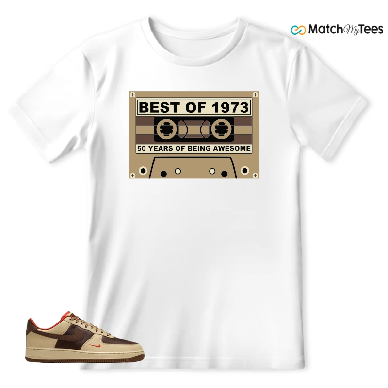 NIKE AIR FORCE 1 LOW LIGHT BRITISH TAN CACAO WOW SNEAKER Matching Tees t-shirt