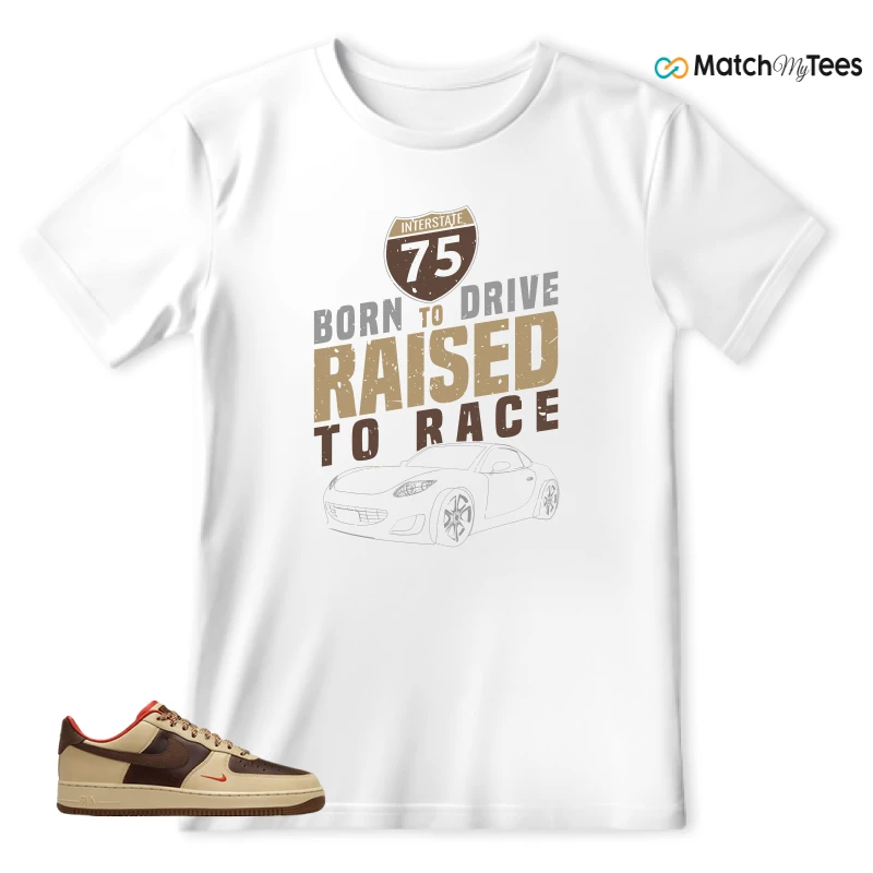 NIKE AIR FORCE 1 LOW LIGHT BRITISH TAN CACAO WOW SNEAKER Matching Tees t-shirt