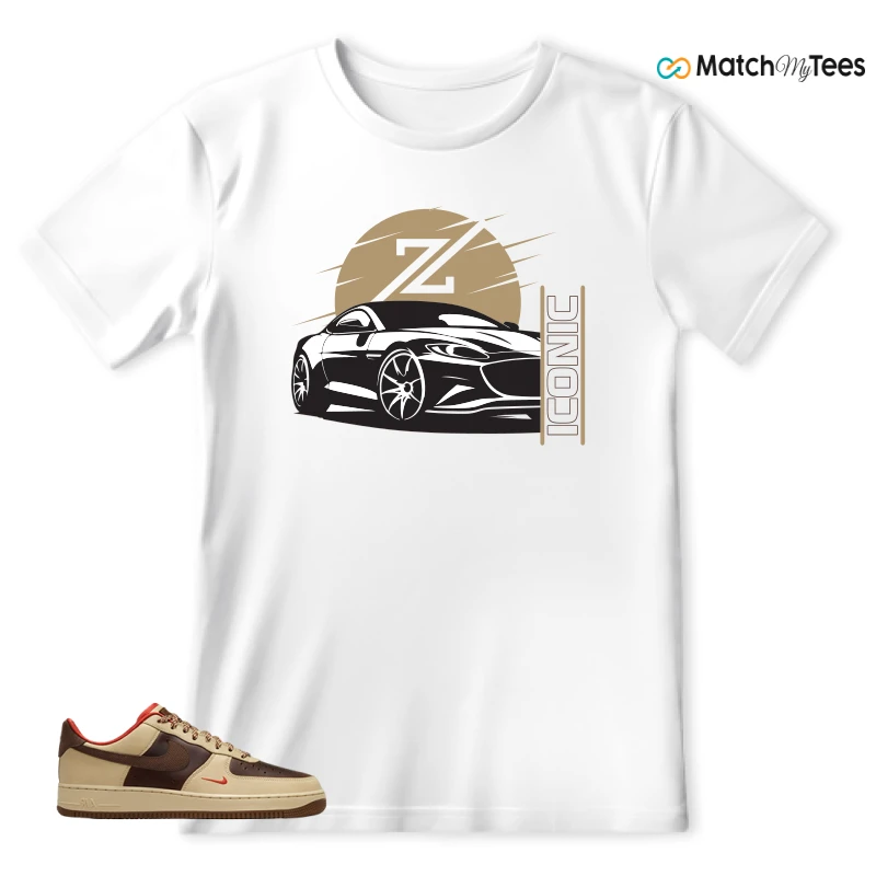 NIKE AIR FORCE 1 LOW LIGHT BRITISH TAN CACAO WOW SNEAKER Matching Tees t-shirt