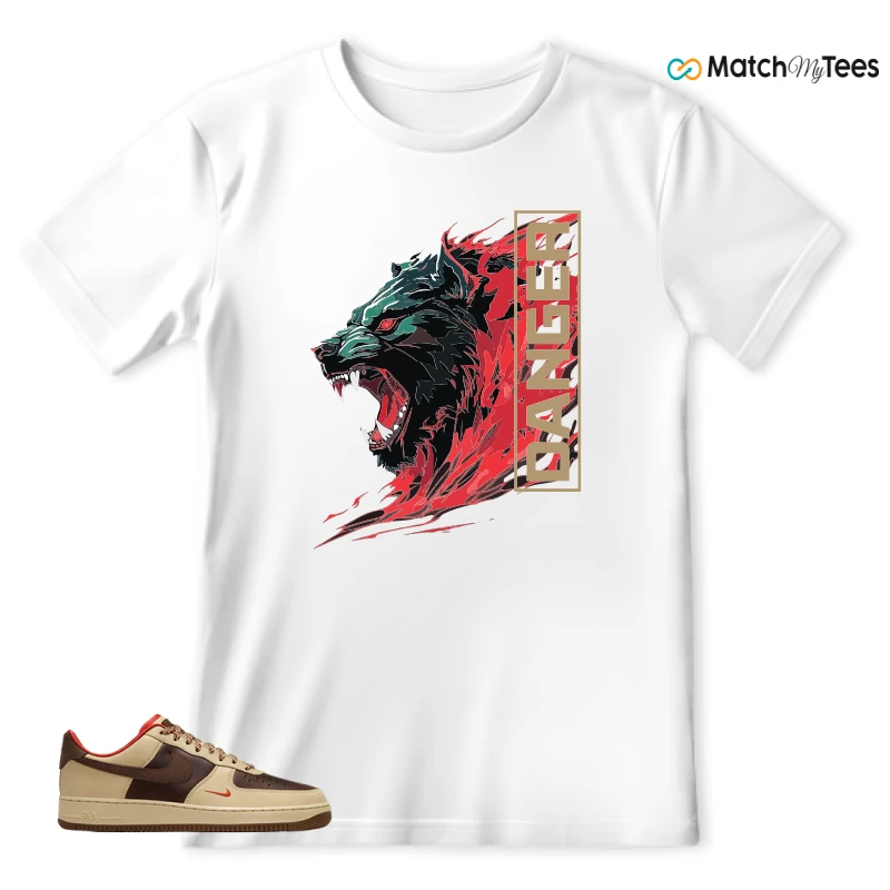 NIKE AIR FORCE 1 LOW LIGHT BRITISH TAN CACAO WOW SNEAKER Matching Tees t-shirt