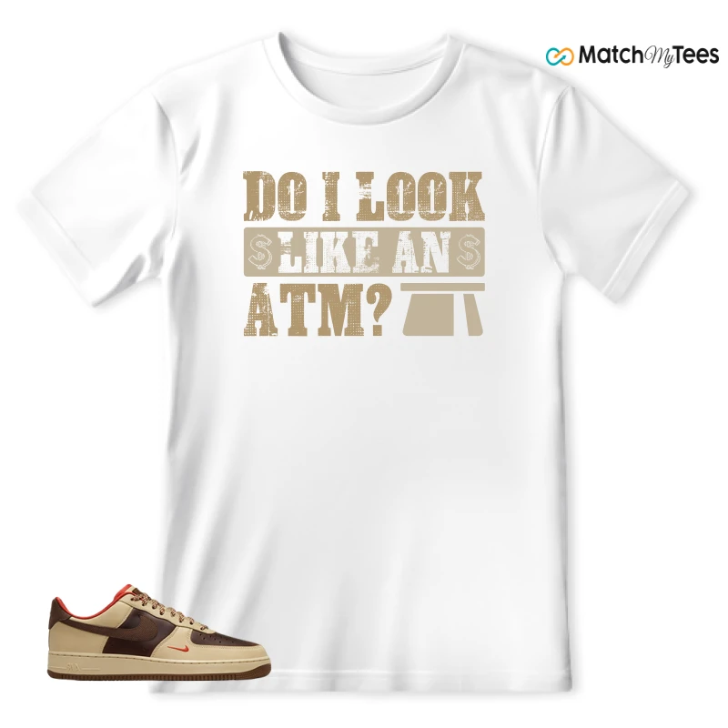 NIKE AIR FORCE 1 LOW LIGHT BRITISH TAN CACAO WOW SNEAKER Matching Tees t-shirt
