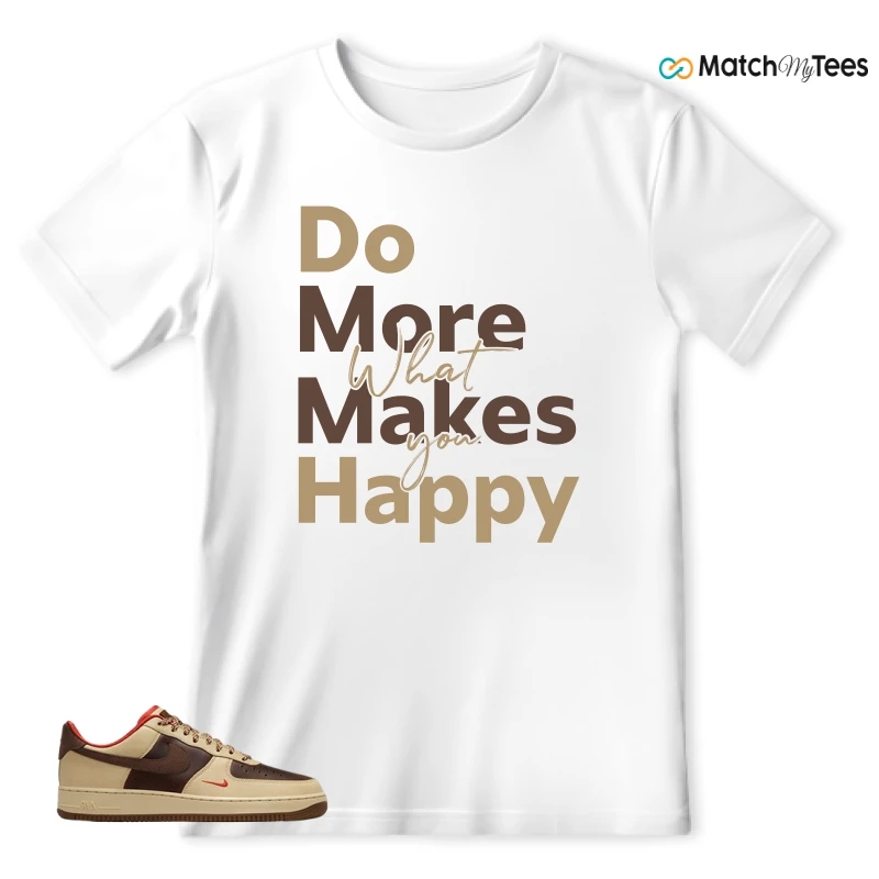 NIKE AIR FORCE 1 LOW LIGHT BRITISH TAN CACAO WOW SNEAKER Matching Tees t-shirt