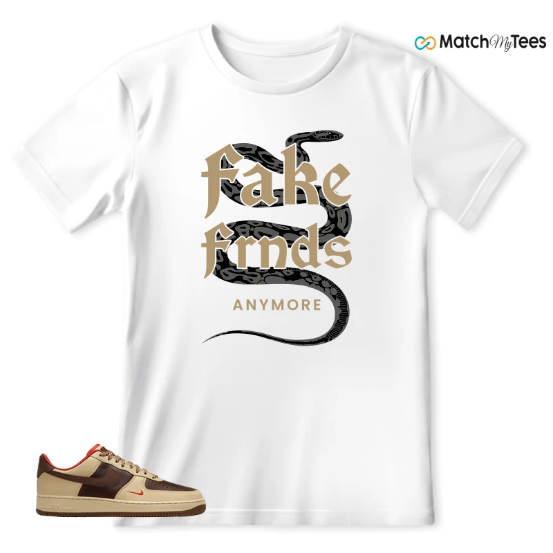 NIKE AIR FORCE 1 LOW LIGHT BRITISH TAN CACAO WOW SNEAKER Matching Tees t-shirt