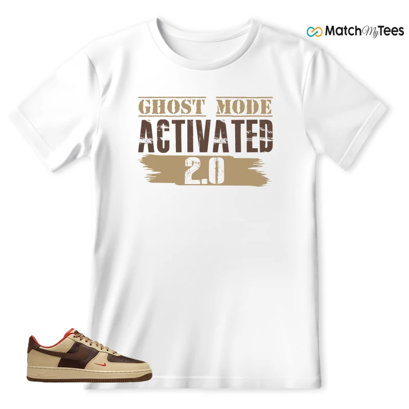 NIKE AIR FORCE 1 LOW LIGHT BRITISH TAN CACAO WOW SNEAKER Matching Tees t-shirt