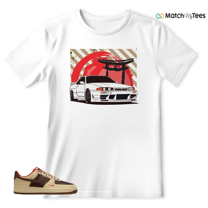NIKE AIR FORCE 1 LOW LIGHT BRITISH TAN CACAO WOW SNEAKER Matching Tees t-shirt