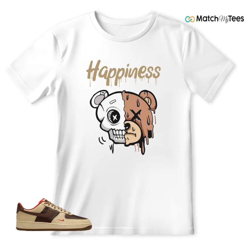 NIKE AIR FORCE 1 LOW LIGHT BRITISH TAN CACAO WOW SNEAKER Matching Tees t-shirt