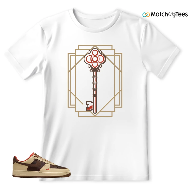 NIKE AIR FORCE 1 LOW LIGHT BRITISH TAN CACAO WOW SNEAKER Matching Tees t-shirt