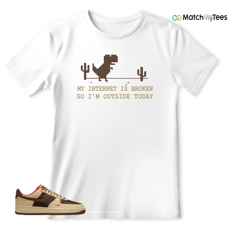NIKE AIR FORCE 1 LOW LIGHT BRITISH TAN CACAO WOW SNEAKER Matching Tees t-shirt