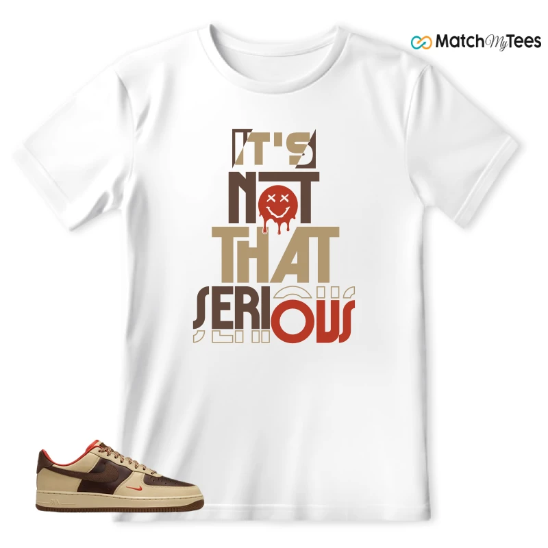 NIKE AIR FORCE 1 LOW LIGHT BRITISH TAN CACAO WOW SNEAKER Matching Tees t-shirt