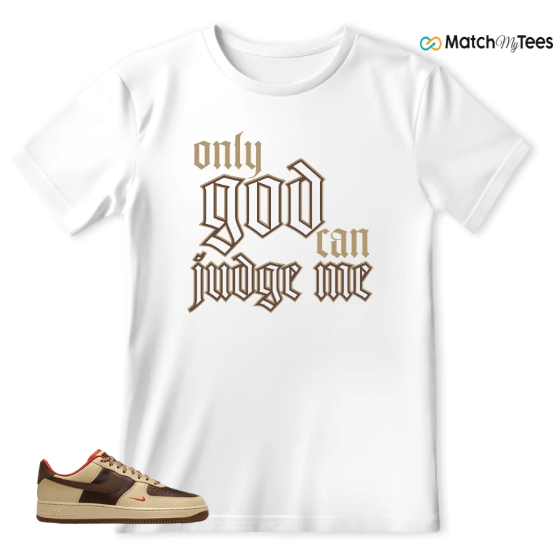 NIKE AIR FORCE 1 LOW LIGHT BRITISH TAN CACAO WOW SNEAKER Matching Tees t-shirt