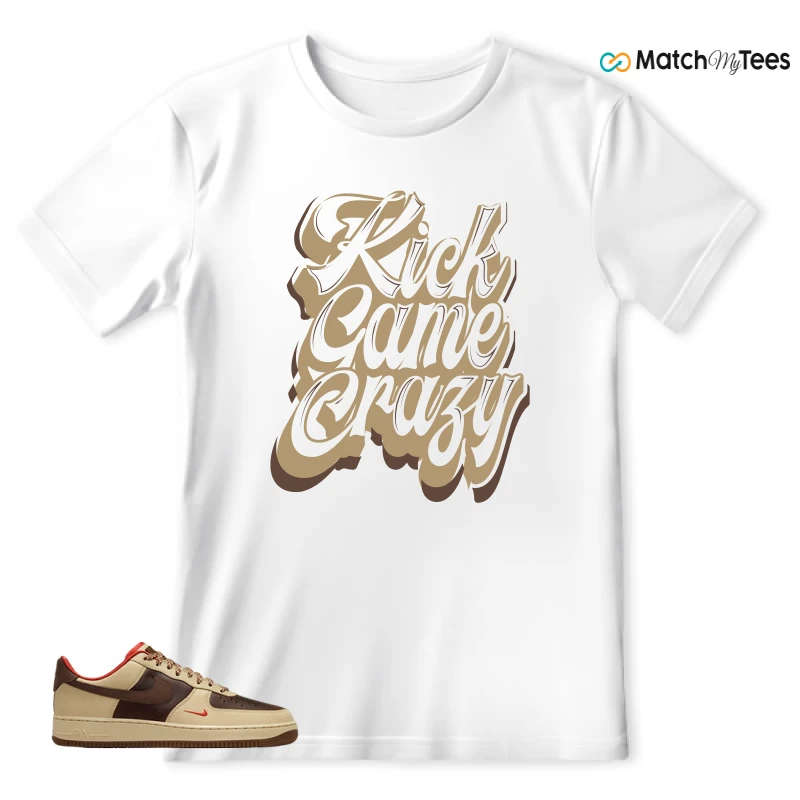 NIKE AIR FORCE 1 LOW LIGHT BRITISH TAN CACAO WOW SNEAKER Matching Tees t-shirt