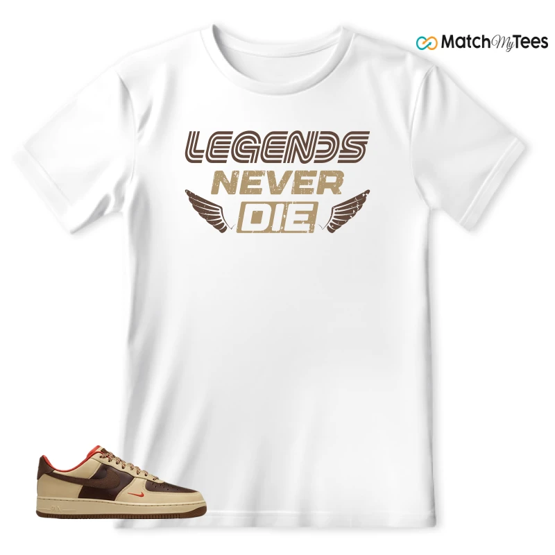 NIKE AIR FORCE 1 LOW LIGHT BRITISH TAN CACAO WOW SNEAKER Matching Tees t-shirt
