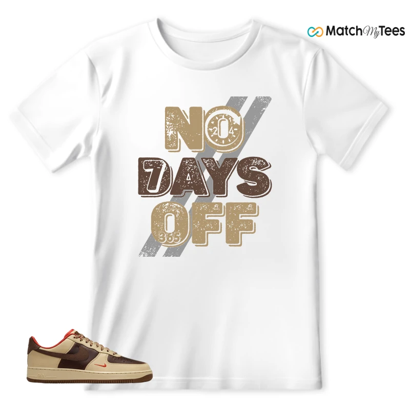 NIKE AIR FORCE 1 LOW LIGHT BRITISH TAN CACAO WOW SNEAKER Matching Tees t-shirt