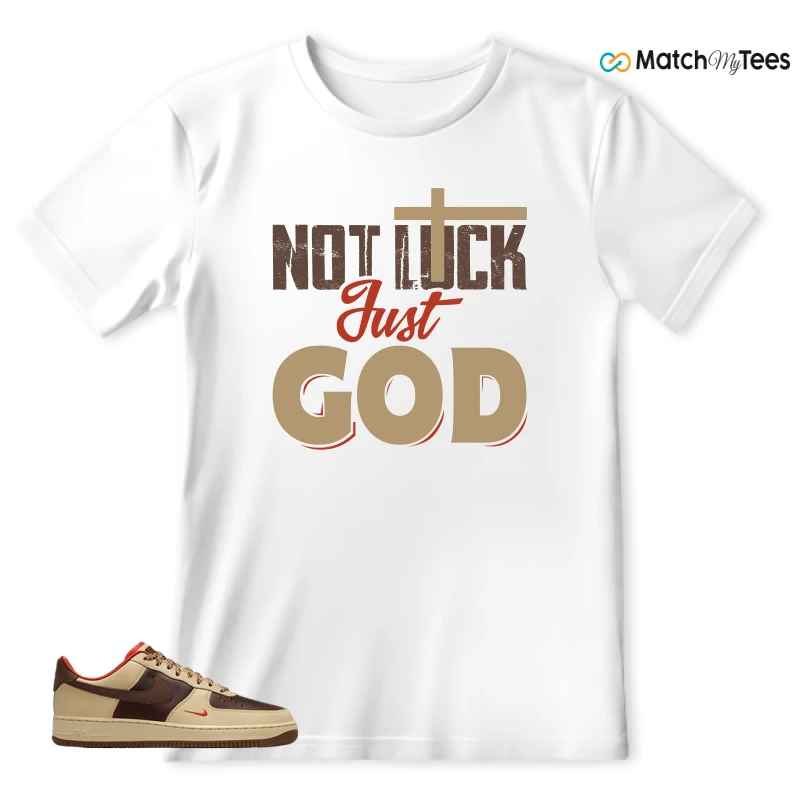 NIKE AIR FORCE 1 LOW LIGHT BRITISH TAN CACAO WOW SNEAKER Matching Tees t-shirt