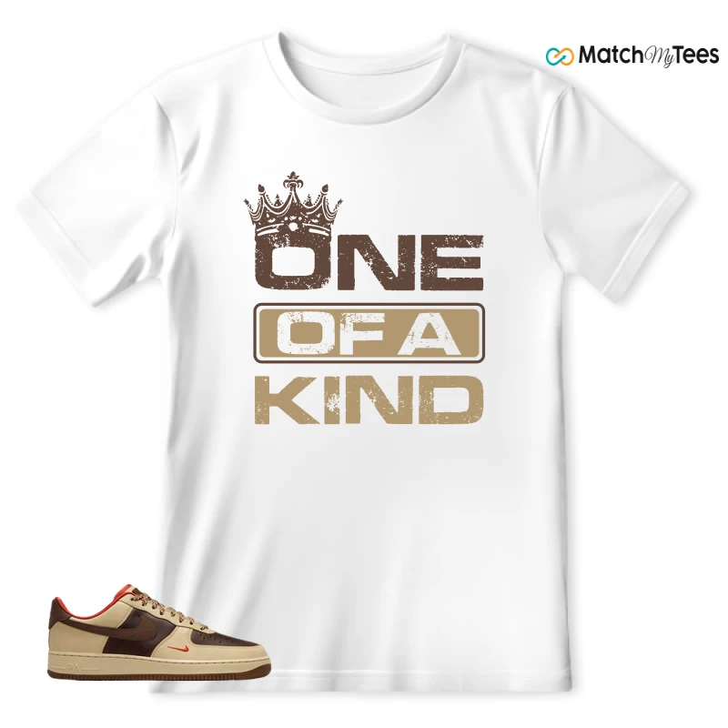 NIKE AIR FORCE 1 LOW LIGHT BRITISH TAN CACAO WOW SNEAKER Matching Tees t-shirt