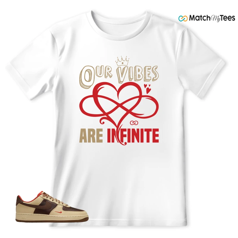 NIKE AIR FORCE 1 LOW LIGHT BRITISH TAN CACAO WOW SNEAKER Matching Tees t-shirt