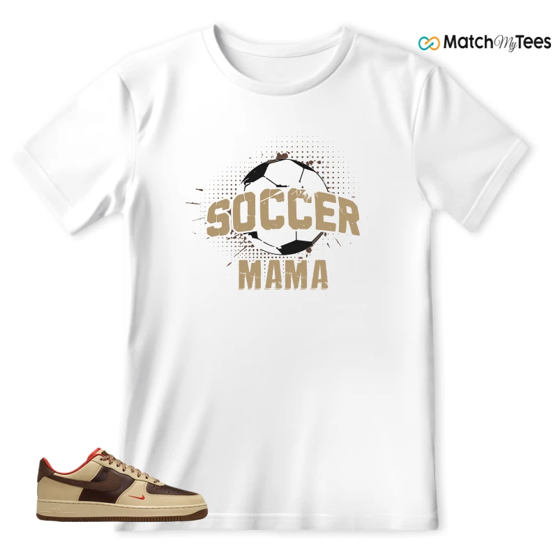 NIKE AIR FORCE 1 LOW LIGHT BRITISH TAN CACAO WOW SNEAKER Matching Tees t-shirt