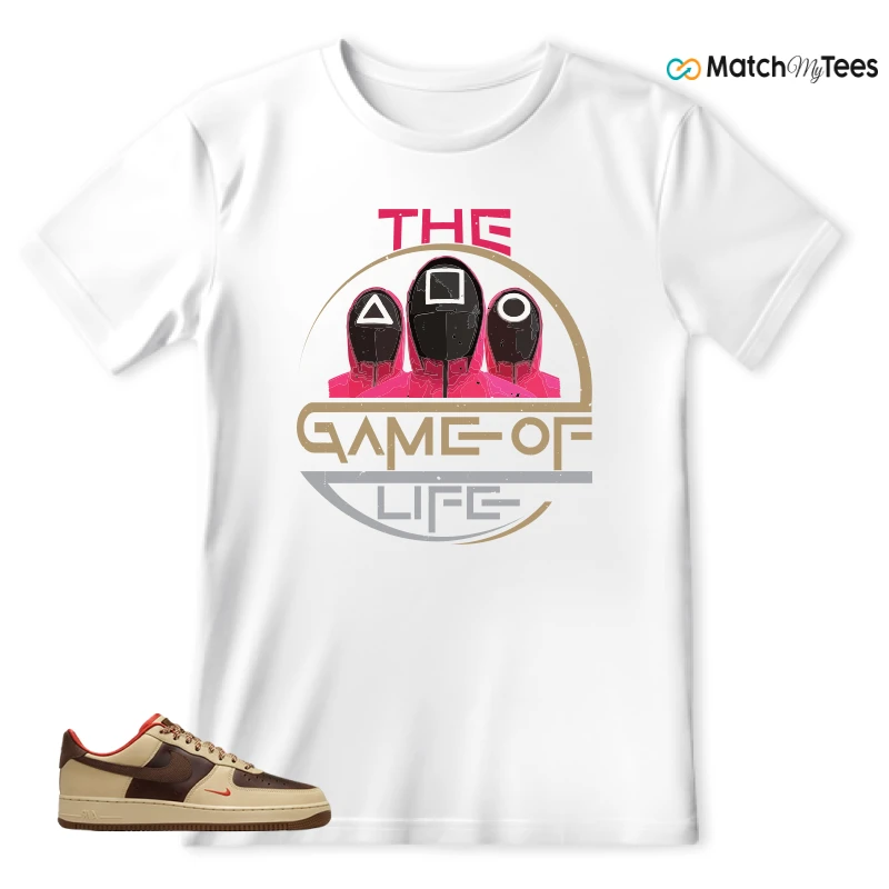 NIKE AIR FORCE 1 LOW LIGHT BRITISH TAN CACAO WOW SNEAKER Matching Tees t-shirt