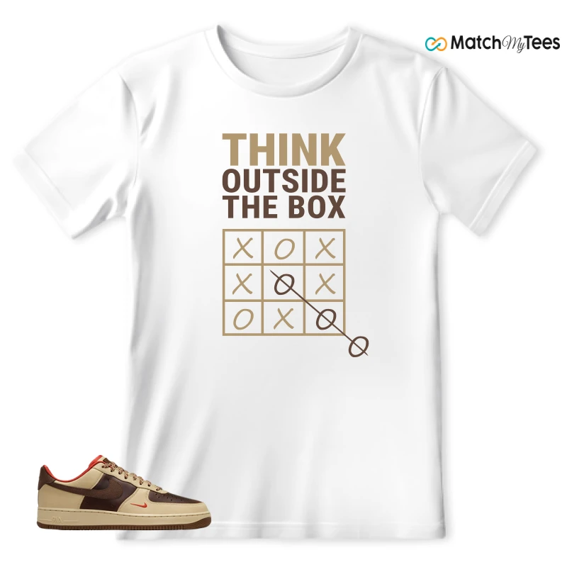 NIKE AIR FORCE 1 LOW LIGHT BRITISH TAN CACAO WOW SNEAKER Matching Tees t-shirt