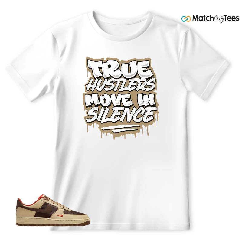 NIKE AIR FORCE 1 LOW LIGHT BRITISH TAN CACAO WOW SNEAKER Matching Tees t-shirt