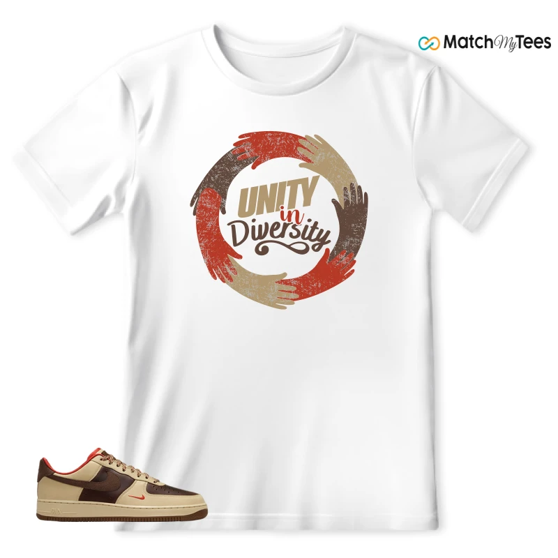 NIKE AIR FORCE 1 LOW LIGHT BRITISH TAN CACAO WOW SNEAKER Matching Tees t-shirt
