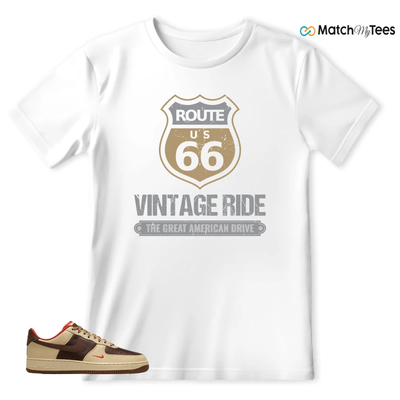 NIKE AIR FORCE 1 LOW LIGHT BRITISH TAN CACAO WOW SNEAKER Matching Tees t-shirt