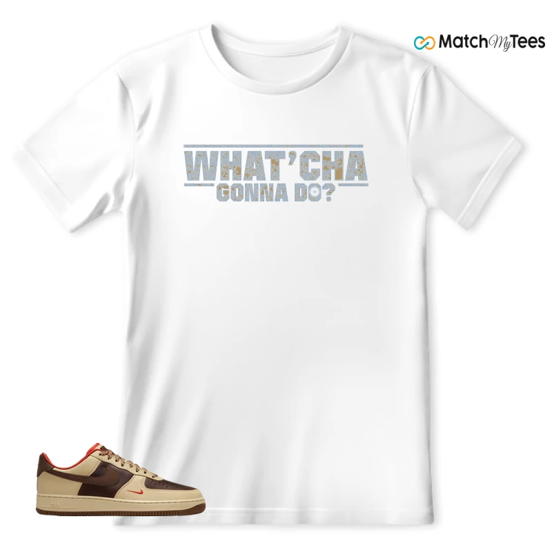 NIKE AIR FORCE 1 LOW LIGHT BRITISH TAN CACAO WOW SNEAKER Matching Tees t-shirt