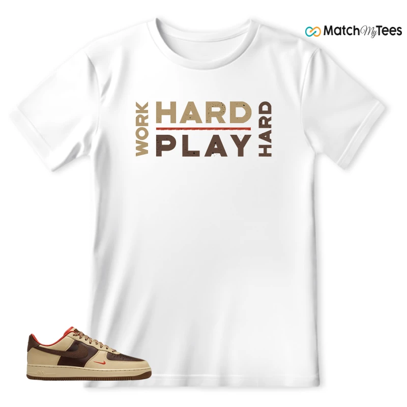 NIKE AIR FORCE 1 LOW LIGHT BRITISH TAN CACAO WOW SNEAKER Matching Tees t-shirt